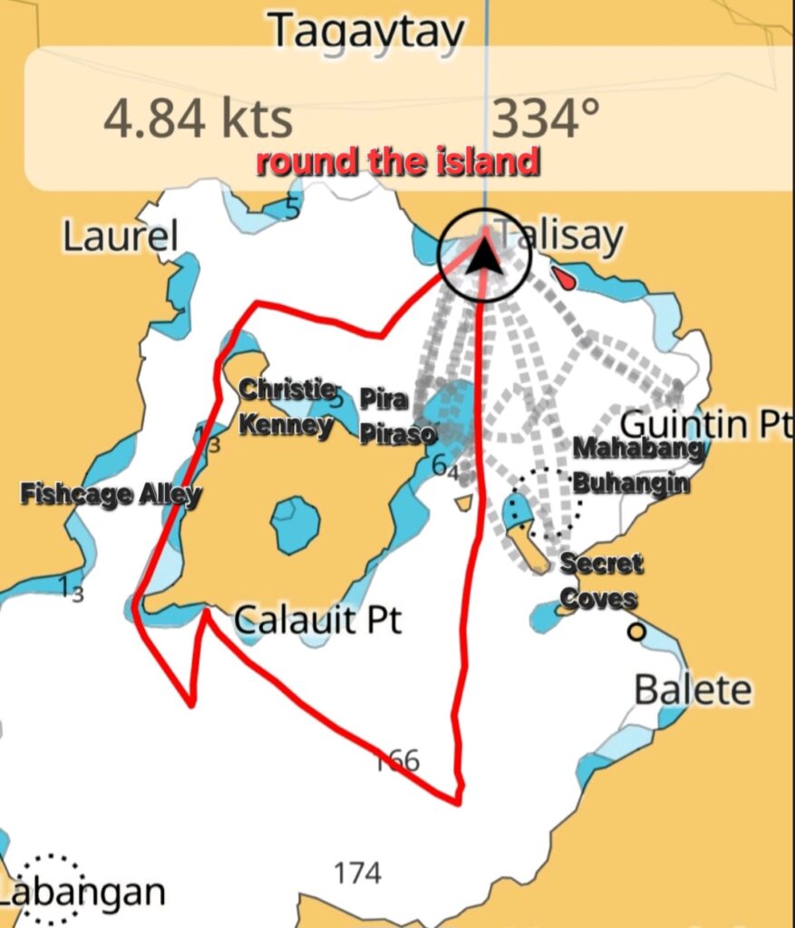 Map of Taal Explorer route at Taal Lake for Trip around Taal Lake and Volcano Island